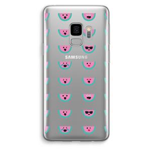 CaseCompany Smiley watermeloenprint: Samsung Galaxy S9 Transparant Hoesje