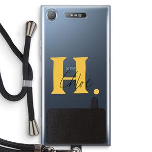 CaseCompany Amber Script: Sony Xperia XZ1 Transparant Hoesje met koord