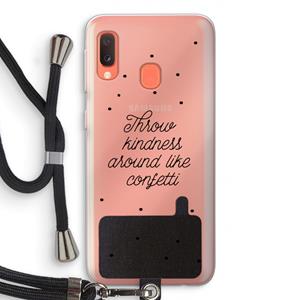 CaseCompany Confetti: Samsung Galaxy A20e Transparant Hoesje met koord