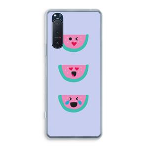 CaseCompany Smiley watermeloen: Sony Xperia 5 II Transparant Hoesje