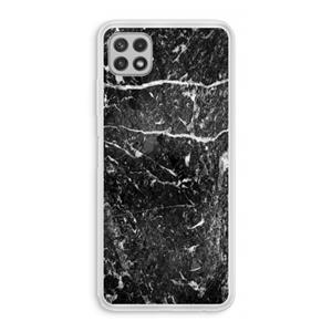 CaseCompany Zwart marmer: Samsung Galaxy A22 4G Transparant Hoesje