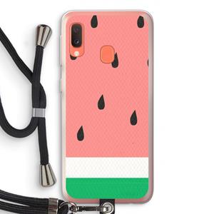 CaseCompany Watermeloen: Samsung Galaxy A20e Transparant Hoesje met koord