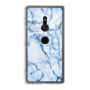 CaseCompany Blauw marmer: Sony Xperia XZ2 Transparant Hoesje