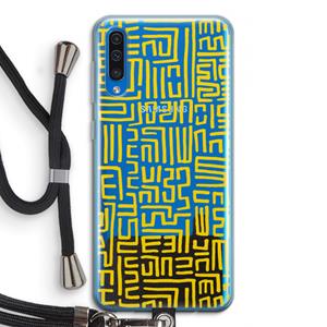 CaseCompany Majorelle Blue Print: Samsung Galaxy A50 Transparant Hoesje met koord