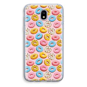 CaseCompany Pink donuts: Samsung Galaxy J5 (2017) Transparant Hoesje
