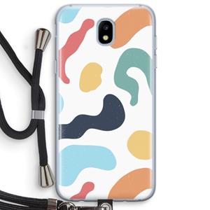 CaseCompany Memphis Shapes Blue: Samsung Galaxy J5 (2017) Transparant Hoesje met koord
