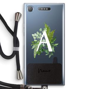 CaseCompany Green Brush: Sony Xperia XZ1 Transparant Hoesje met koord