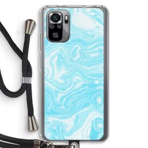 CaseCompany Waterverf blauw: Xiaomi Redmi Note 10S Transparant Hoesje met koord