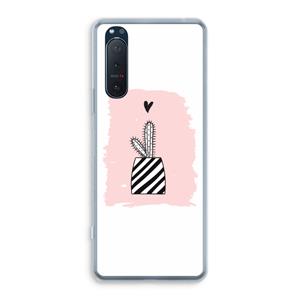 CaseCompany Zwart-wit cactus: Sony Xperia 5 II Transparant Hoesje