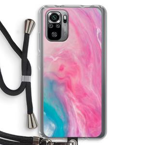 CaseCompany Roze explosie: Xiaomi Redmi Note 10S Transparant Hoesje met koord