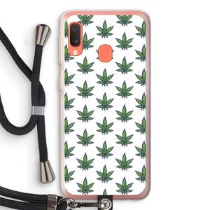 CaseCompany Weed: Samsung Galaxy A20e Transparant Hoesje met koord