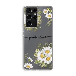 CaseCompany Daisies: Samsung Galaxy S21 Ultra Transparant Hoesje