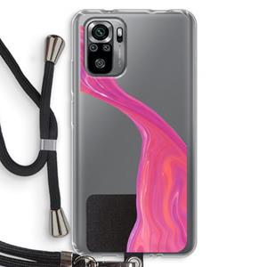 CaseCompany Paarse stroom: Xiaomi Redmi Note 10S Transparant Hoesje met koord