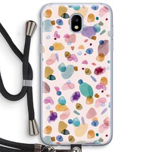 CaseCompany Terrazzo Memphis Pink: Samsung Galaxy J5 (2017) Transparant Hoesje met koord