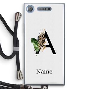 CaseCompany Charcoal Flora: Sony Xperia XZ1 Transparant Hoesje met koord