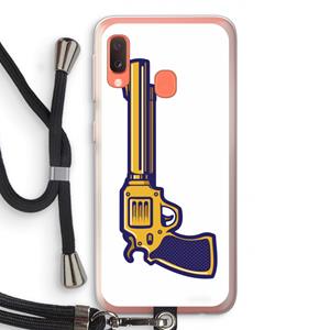 CaseCompany Pew Pew Pew: Samsung Galaxy A20e Transparant Hoesje met koord