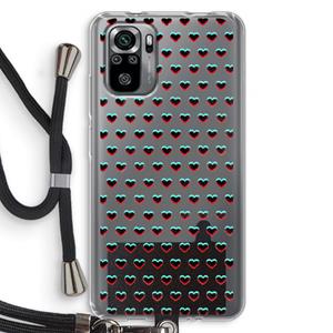 CaseCompany Hartjes: Xiaomi Redmi Note 10S Transparant Hoesje met koord