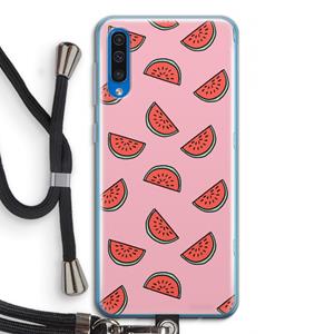 CaseCompany Watermeloen: Samsung Galaxy A50 Transparant Hoesje met koord