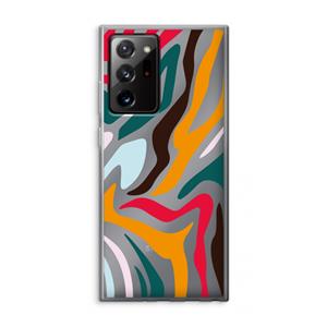 CaseCompany Colored Zebra: Samsung Galaxy Note 20 Ultra / Note 20 Ultra 5G Transparant Hoesje
