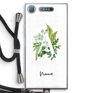 CaseCompany Green Brush: Sony Xperia XZ1 Transparant Hoesje met koord
