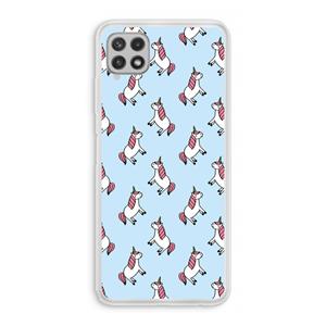 CaseCompany Eenhoorns overal: Samsung Galaxy A22 4G Transparant Hoesje