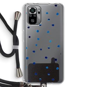 CaseCompany Blauwe stippen: Xiaomi Redmi Note 10S Transparant Hoesje met koord