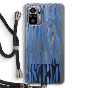 CaseCompany Blauwe nerven: Xiaomi Redmi Note 10S Transparant Hoesje met koord