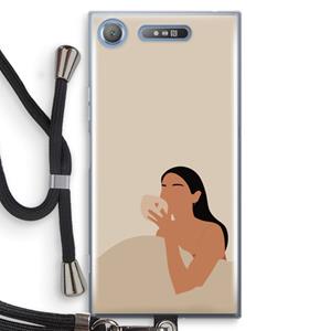 CaseCompany Fresh coffee: Sony Xperia XZ1 Transparant Hoesje met koord