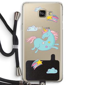 CaseCompany Vliegende eenhoorn: Samsung Galaxy A5 (2016) Transparant Hoesje met koord