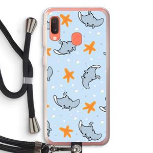 CaseCompany Manta: Samsung Galaxy A20e Transparant Hoesje met koord