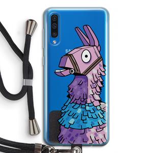 CaseCompany Lama: Samsung Galaxy A50 Transparant Hoesje met koord