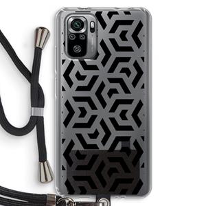 CaseCompany Crazy pattern: Xiaomi Redmi Note 10S Transparant Hoesje met koord