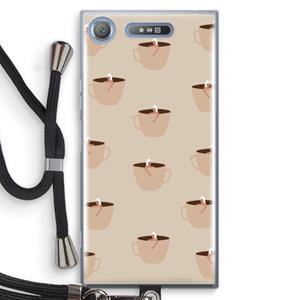 CaseCompany Morning coffee: Sony Xperia XZ1 Transparant Hoesje met koord