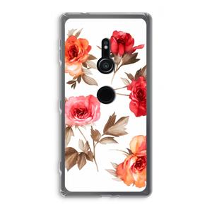 CaseCompany Roosjes: Sony Xperia XZ2 Transparant Hoesje