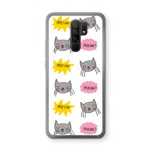 CaseCompany Meow: Xiaomi Redmi 9 Transparant Hoesje