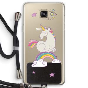 CaseCompany Regenboog eenhoorn: Samsung Galaxy A5 (2016) Transparant Hoesje met koord