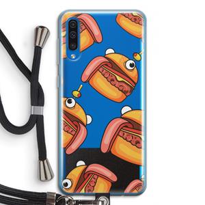 CaseCompany Hamburger: Samsung Galaxy A50 Transparant Hoesje met koord