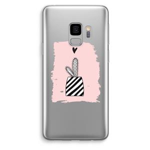 CaseCompany Zwart-wit cactus: Samsung Galaxy S9 Transparant Hoesje