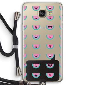 CaseCompany Smiley watermeloenprint: Samsung Galaxy A5 (2016) Transparant Hoesje met koord