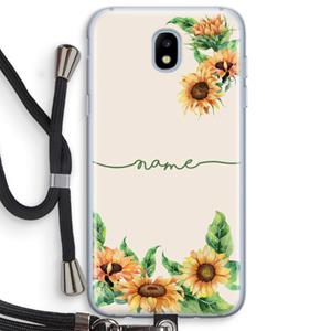 CaseCompany Zonnebloemen: Samsung Galaxy J5 (2017) Transparant Hoesje met koord