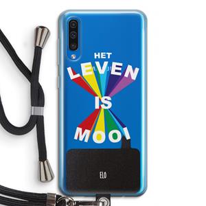 CaseCompany Het Leven Is Mooi: Samsung Galaxy A50 Transparant Hoesje met koord