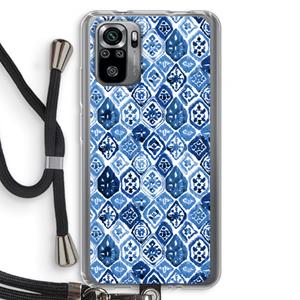 CaseCompany Blauw motief: Xiaomi Redmi Note 10S Transparant Hoesje met koord