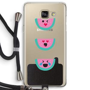 CaseCompany Smiley watermeloen: Samsung Galaxy A5 (2016) Transparant Hoesje met koord