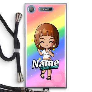 CaseCompany Chibi Maker vrouw: Sony Xperia XZ1 Transparant Hoesje met koord