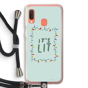 CaseCompany It's Lit: Samsung Galaxy A20e Transparant Hoesje met koord