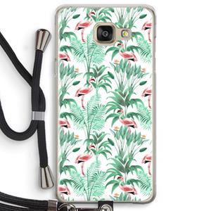 CaseCompany Flamingo bladeren: Samsung Galaxy A5 (2016) Transparant Hoesje met koord