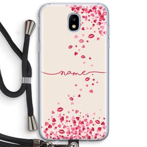 CaseCompany Hartjes en kusjes: Samsung Galaxy J5 (2017) Transparant Hoesje met koord