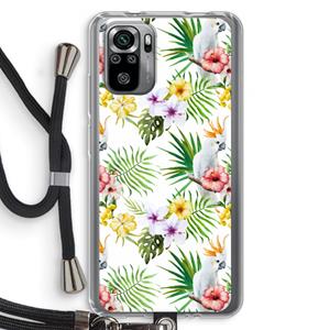 CaseCompany Gele kuif: Xiaomi Redmi Note 10S Transparant Hoesje met koord