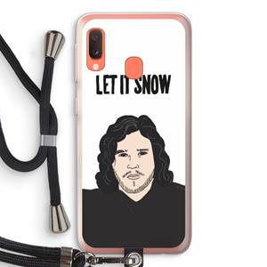 CaseCompany Let It Snow: Samsung Galaxy A20e Transparant Hoesje met koord