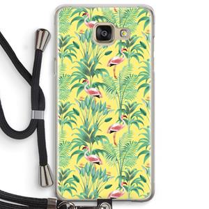 CaseCompany Flamingo party: Samsung Galaxy A5 (2016) Transparant Hoesje met koord